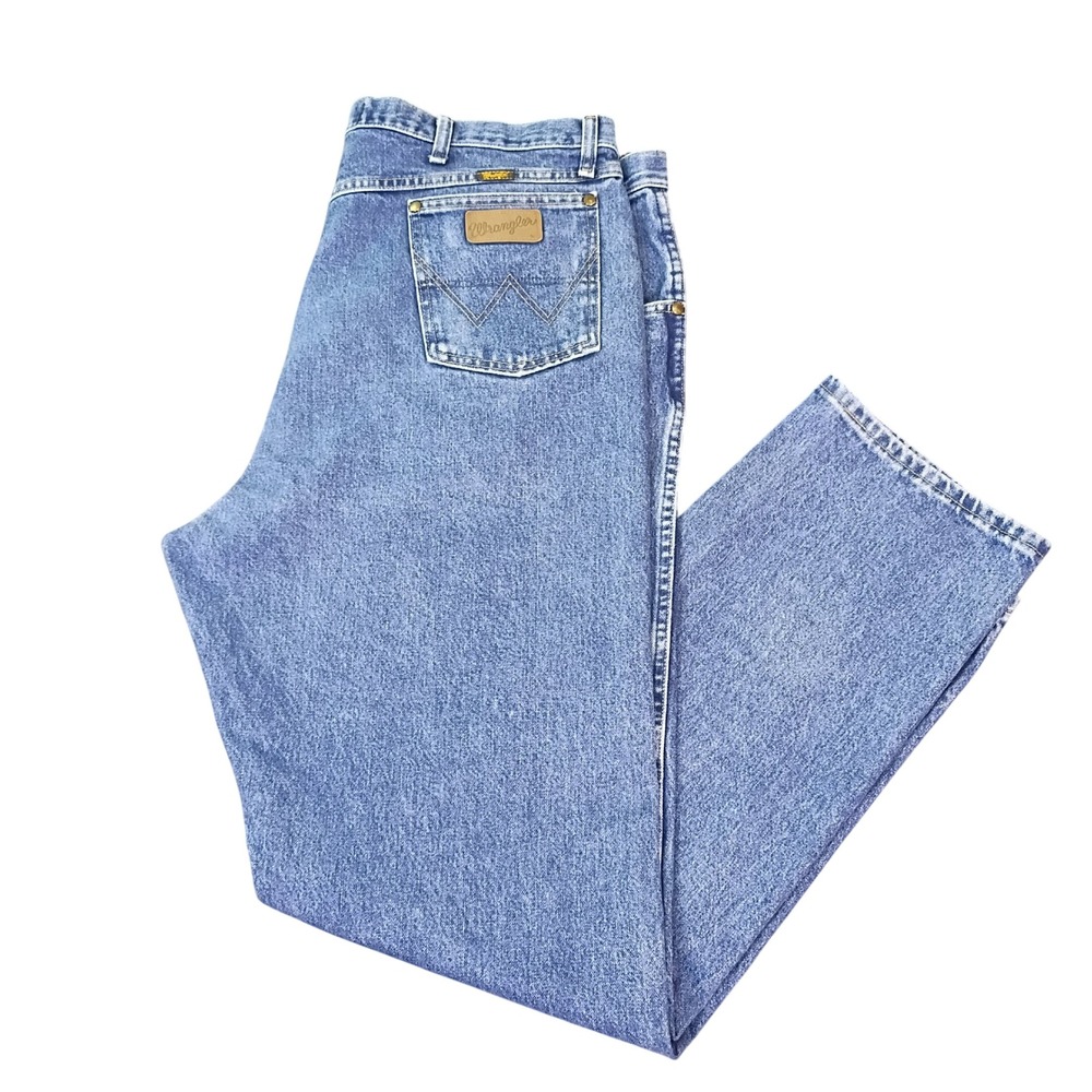 Wrangler George Strait Cowboy Cut Jeans Mens 42x34 Blue Denim Straight 31MGSHD